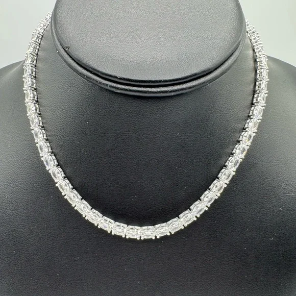 28ct Oval Tennis Necklace - Picture 6 of 16
